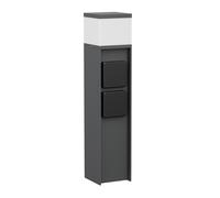 ledscom.de Borne d'éclairage PODEL pour l'extérieur, IP44, 39 cm, anthracite, 1x G9 max. 10W, 2 prises de courant