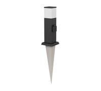 ledscom.de Borne d'éclairage POLLY avec piquet de terre pour l'extérieur, 35cm, noir, prise de courant, ampoule G9 incluse, 501lm, blanc chaud