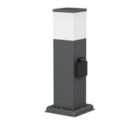 ledscom.de Borne d'éclairage POLLY pour l'extérieur, IP44, 35 cm, anthracite, 1x G9 max. 10W, prise de courant