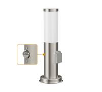 Borne d'éclairage PORU capteur pour l'extérieur 38cm inox prise in mpoule