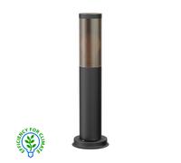 Borne d'éclairage PORU noir pour l'extérieur aspect fumé in mpoule E27