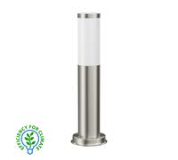 ledscom.de Borne d'éclairage PORU pour l'extérieur, inox, ronde, 39 cm, ampoule E27 incluse, classe d'efficacité énergétique A (blanc chaud, 4W, 935lm)