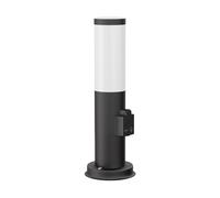 ledscom.de Lampe de chemin/Borne d'éclairage PORU pour l'extérieur, IP44, 38 cm, noir, 1x E27 max. 40W, prise de courant