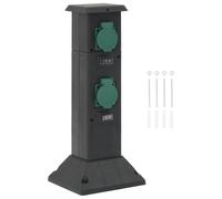 Borne Électrique de Jardin Acier Inoxydable Bloc Prises Extérieures vidaXL