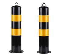 Borne en acier - Poteau de sécurité pour parking avec bande réfléchissante, barrière de stationnement en métal durable