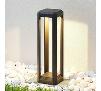 Borne extérieur LED Fery Lucande, noir, Aluminium, Moderne, Borne Eclairage Exterieur