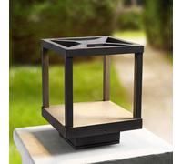 Borne extérieur LED Lealan Lucande, noir, Aluminium, Moderne, Borne Eclairage Exterieur