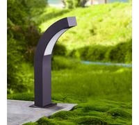 Borne extérieur LED LENNIK Lucande, noir, Aluminium, Moderne, Borne Eclairage Exterieur