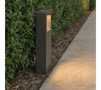 Borne extérieur LED LEYA Lucande, noir, Aluminium, Moderne, Borne Eclairage Exterieur