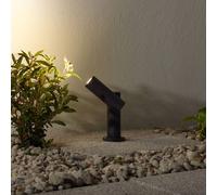 Borne extérieur LED Narea Lucande, gris, Aluminium, Moderne, Borne Eclairage Exterieur