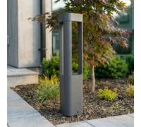 Borne extérieur LED Pirron Lucande, noir, Aluminium, Moderne, Borne Eclairage Exterieur