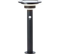 Borne extérieure - BRILLIANT - GARVINA - LED et solaire - Détecteur de mouvement - Acier inoxydable et plastique - 4 W - Noir
