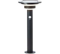 Borne extérieure - BRILLIANT - GARVINA - LED et solaire - Détecteur de mouvement - Acier inoxydable et plastique - 4 W - Noir