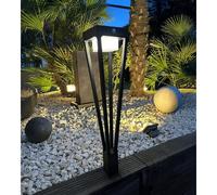 Borne extérieure solaire luxor avec détecteur de mouvements noir