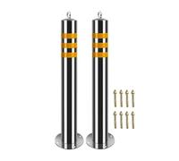 Borne Fixe D'allée En Acier Inoxydable, Poteau De Barrière De Sécurité Réfléchissant, Poteau De Protection De Stationnement Anti-collision Pour Garage De Rue(2 pack,H 75cm/29.5in)