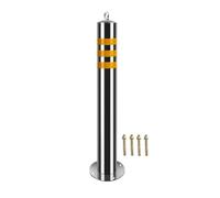 Borne Fixe D'allée En Acier Inoxydable, Poteau De Barrière De Sécurité Réfléchissant, Poteau De Protection De Stationnement Anti-collision Pour Garage De Rue(1 pack,H 100cm/39.4in)