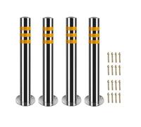 Borne Fixe Réfléchissante, Poteau De Sécurité En Acier Inoxydable 201 Pour La Sécurité Routière, La Protection Des Parkings Et Le Contrôle Des Foules(4 Pack,23.7 x 3in)
