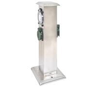 Borne jardin électrique 2 prises en acier inoxydable avec Minuterie