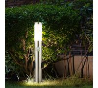 Borne Lumineuse Außenstehlampe LED Détecteur de Mouvement 2x Prise Inox H 60 CM
