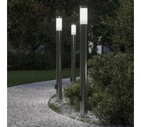 Borne lumineuse avec sortie lot de 3 110 cm acier inoxydable IP44 vidaXL