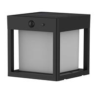 Lumisky Borne lumineuse PILARO BLACK carré détecteur de mouvement LED blanc chaud 15 cm