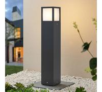 Borne lumineuse Dewari Lucande, dimmable, gris, Aluminium, Moderne, Luminaire extérieur