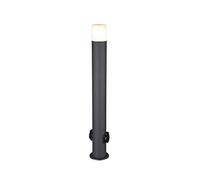Borne lumineuse d'extérieur moderne à LED avec 2 prises, IP44, éclairage extérieur polyvalent pour la maison et la terrasse, hauteur : 80 cm, anthracite