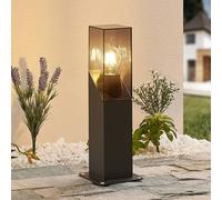 Lucande Luminaire extérieur Fiola à intensité variable (Moderne) en Noir Aluminium (1 lampe,à E27), Borne lumineuse, borne luminaire pour socle