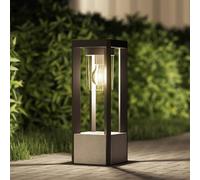 Borne lumineuse extérieur Kalisa Lucande, dimmable, gris, Aluminium, Moderne, Luminaire extérieur