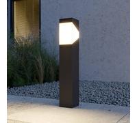 Lucande Luminaire extérieur Kiran à intensité variable (Moderne) en Noir Aluminium (1 lampe,à E27), Borne lumineuse borne luminaire pour socle