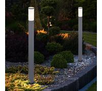 Borne Lumineuse Extérieur Lampadaire Cour Lampe de Balcon IP44 Grise Opale E27