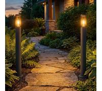 Borne Lumineuse Extérieur Lampadaire Jardin IP44 E27 Couleurs Fumées 2er Set