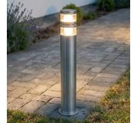 Lindby LED Eclairage Exterieur Lanea (Moderne) en Gris Inox (1 lampe,à), Luminaire Lampe Jardin Borne Lumineuse
