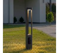 Borne lumineuse extérieur Pirron Lucande, noir, Aluminium, Moderne, Eclairage Exterieur LED