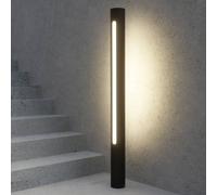 Lucande LED Eclairage Exterieur Tomas (Moderne) en Gris Aluminium (1 lampe,à), Luminaire Lampe Jardin Borne Lumineuse