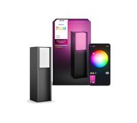 Borne lumineuse extérieure connectée Philips Hue Turaco White and Color Ambiance anthracite