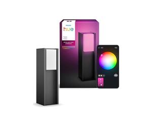 Borne lumineuse extérieure connectée Philips Hue Turaco White and Color Ambiance anthracite