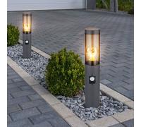 Borne Lumineuse Extérieure Lampadaire Anthracite Fumée Détecteur 2er Set