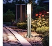 Borne Lumineuse Extérieure Lampadaire Détecteur de Mouvement Jardin Prises Inox