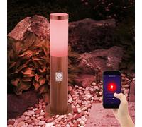 Borne Lumineuse Extérieure Lampadaire Smart RGB LED App Optique Bois Mouvement