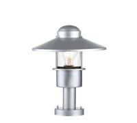 Borne Lumineuse Extérieure Lampadaire Verre Transparent Inox Argent Lampe E27