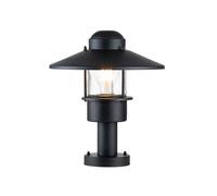 Borne Lumineuse Extérieure Lampadaire Verre Transparent Noir Inox Lampe E27