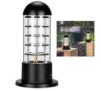 Borne Lumineuse extérieure Moderne IP44 avec éclairage LED E27 sur Pied pour Patio, terrasse et Jardin (Noir)
