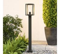 Borne lumineuse Ferda Lucande, dimmable, noir, Aluminium, Moderne, Luminaire extérieur