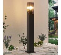 Borne lumineuse Fiola Lucande, dimmable, noir, Aluminium, Moderne, Luminaire extérieur