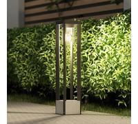 Borne lumineuse Kalisa Lucande, dimmable, gris, Aluminium, Moderne, Luminaire extérieur