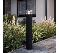 Borne lumineuse Keke Lucande, dimmable, noir, Aluminium, Moderne, Luminaire extérieur