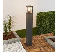 Borne lumineuse Klemens Lucande, dimmable, noir, Aluminium, Moderne, Luminaire extérieur