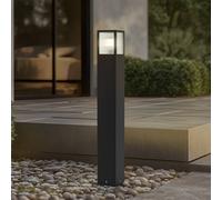 Borne lumineuse Klemens Lucande, dimmable, noir, Aluminium, Moderne, Luminaire extérieur