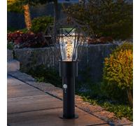 Borne Lumineuse Lampadaire Détecteur Extérieur Noir Résistant aux Intempéries